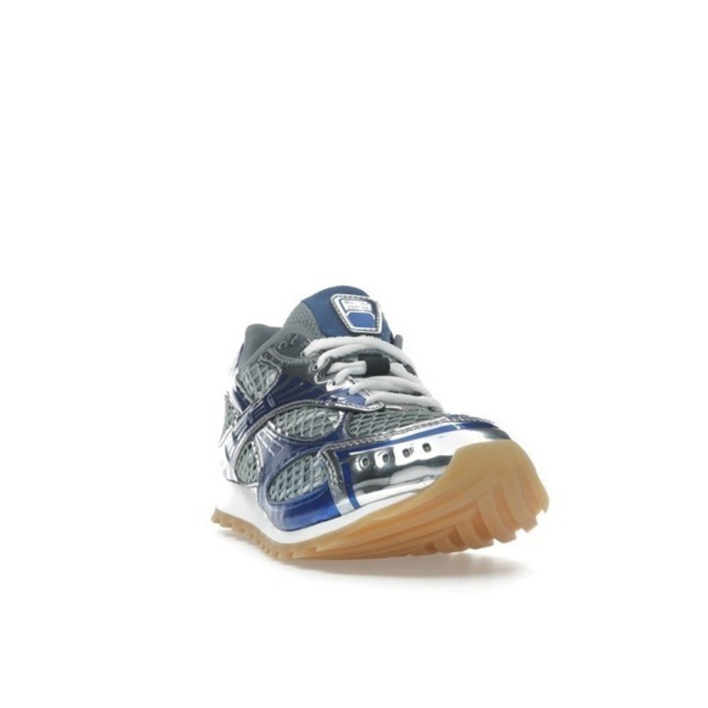 Bottega Veneta Men's Orbit Low-Top Sneakers Blue Venezia Silver US‎ Size 12 GUC - Picture 2 of 10
